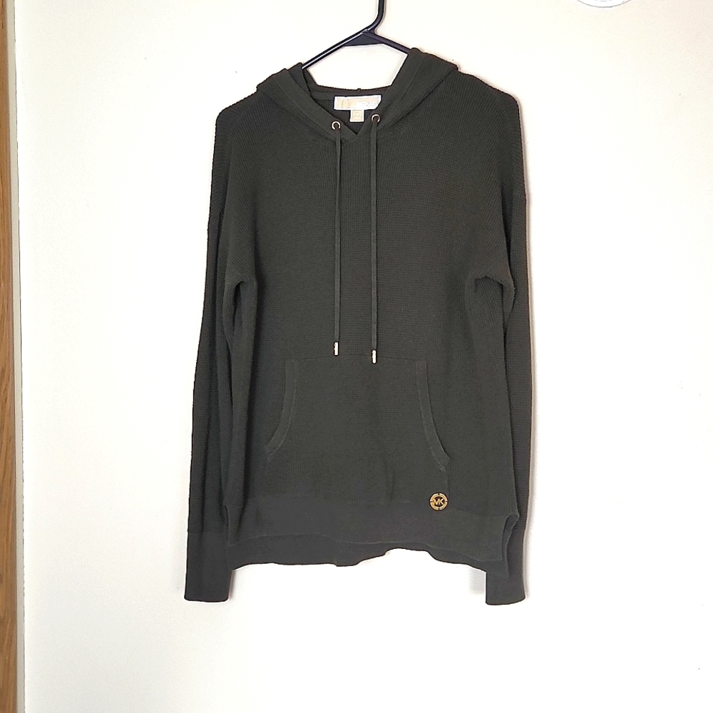 MICHAEL Michael Kors Deep Olive Green Pullover Hoodie w/ Front Pocket